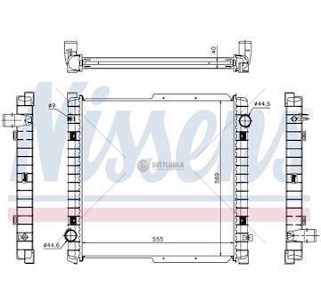 Chladič vody  IVECO (01-) 555x569x40