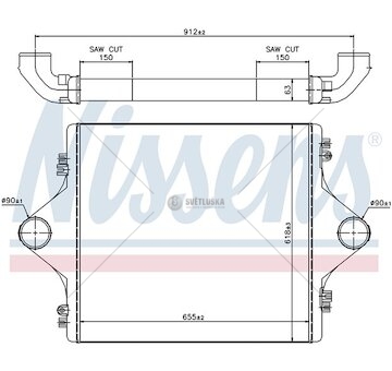 Chladič vzduchu MAN F2000 (94-) 655x618x63