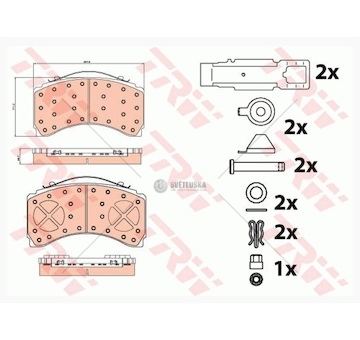 Deska brzdová 29244 trw 207x113,7x35 knorr sl7 zn mercedes actros mp4 od 2011 0225861_A