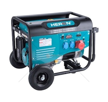 Elektrocentrála benzínová 13HP/6,0kW (400V), 2x2,2kW (230V), podvozek HERON
