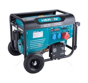 Elektrocentrála benzínová 15HP/6,8kW (400V), 5,5kW (230V), elektrický start, podvozek HERON