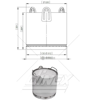 Filtr pevných částic dpf cordierit 12x10 - repas scania p, g, r, t, f ,n, k euro 6 0293231_A