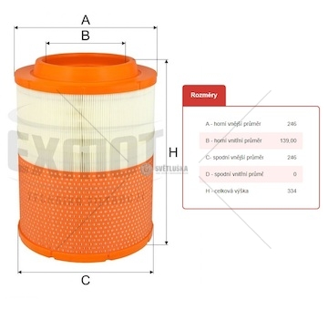 Filtr vzduchu wpo-425 iveco e.cargo tector 75e14 0115841_A
