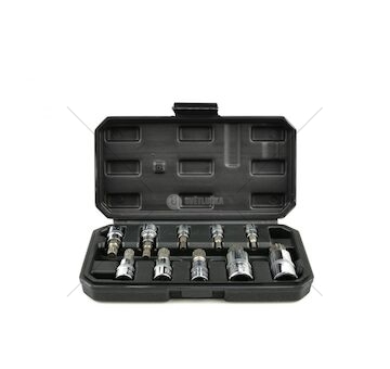 Hlavice zástrčné XZN 1/4”, 3/8”, 1/2”, M4-M18, sada 10ks GEKO