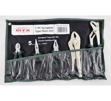 Kleště sada 5-ks kombinačky, štípačky, trubkové, MTX MTX-AE-G1105
