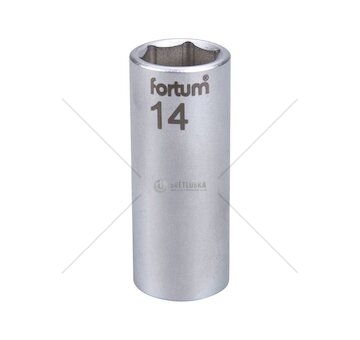 Klíč nástrčný prodloužený, 1/4', 14mm, L 50mm, 61CrV5, FORTUM