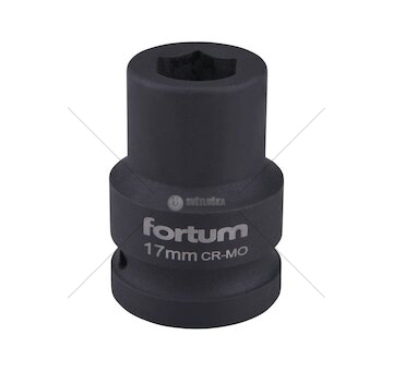 Klíč nástrčný rázový, 3/4“, 17mm, L 52mm, CrMoV, FORTUM