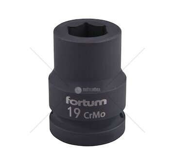 Klíč nástrčný rázový, 3/4“, 19mm, L 52mm, CrMoV, FORTUM