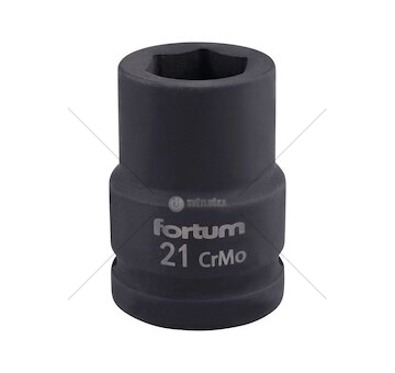 Klíč nástrčný rázový, 3/4“, 21mm, L 52mm, CrMoV, FORTUM