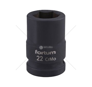 Klíč nástrčný rázový, 3/4“, 22mm, L 52mm, CrMoV, FORTUM