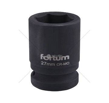 Klíč nástrčný rázový, 3/4“, 27mm, L 52mm, CrMoV, FORTUM