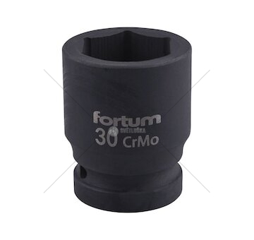 Klíč nástrčný rázový, 3/4“, 30mm, L 54mm, CrMoV, FORTUM