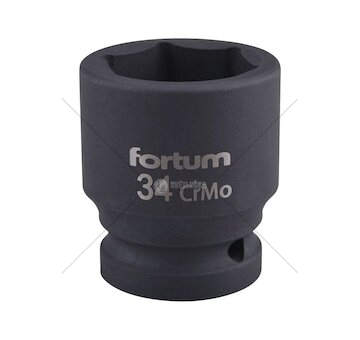 Klíč nástrčný rázový, 3/4“, 34mm, L 57mm, CrMoV, FORTUM