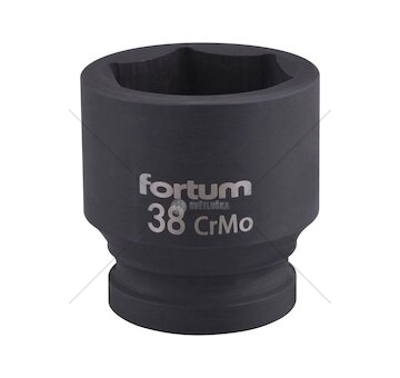 Klíč nástrčný rázový, 3/4“, 38mm, L 57mm, CrMoV, FORTUM