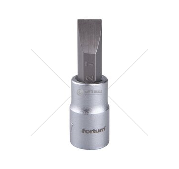 Klíč zástrčný šroubovák plochý, 1/4', 7,0mm, L 37mm, CrV/S2, FORTUM