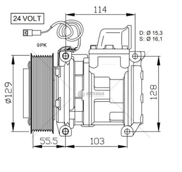 Kompresor klimatizace 10pa15c mercedes actros mp2/mp3 - poškozená řemenice 186316p_A