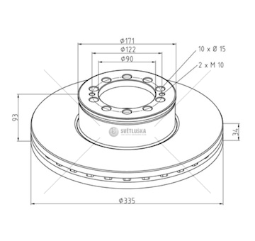 Kotouč brzdový 335x34x93 pn/zn man tgl, tgm, l2000,m2000 0147784_A
