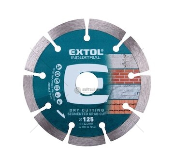 Kotouč diamantový řezný segmentový Grab Cut, 125x22,2mm, suché řezání, EXTOL INDUSTRIAL