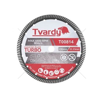 Kotouč diamantový řezný, Turbo 230x10x22,23mm na dlaždice a kámen TVARDY