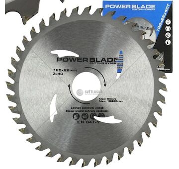 Kotouč pilový s SK plátky (vidiový), 125x40Tx22,2mm POWER BLADE