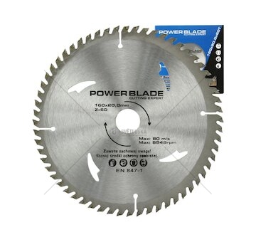 Kotouč pilový s SK plátky (vidiový), 160x60Tx20mm POWER BLADE