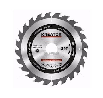 KRT020414 - Pilový kotouč na dřevo 185mm, 24T KREATOR