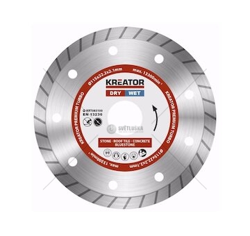 KRT083100 - Diamantový kotouč celoobvodový 115mm PREMIUM TURBO KREATOR