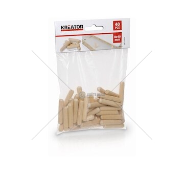 KRT110102 - Truhlářské kolíčky 8 x 40 mm (40 ks) KREATOR