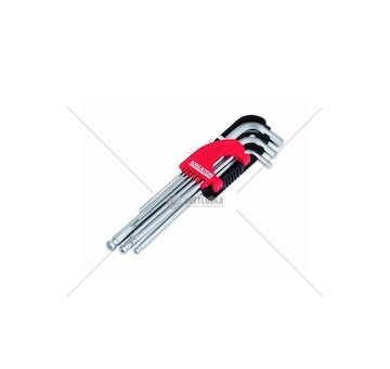 KRT408302 - Sada klíčů HEX dlouhé, kuličkové 9ks BP KREATOR