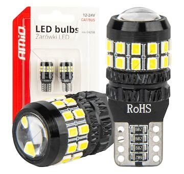 LED žárovky CANBUS T10 W5W 27SMD 2016 White 12V/24V AMIO-04258