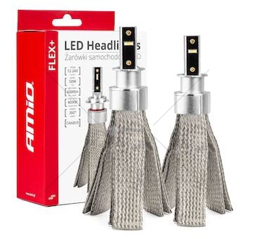 LED žárovky hlavního svícení FLEX+ H3 canbus 6000K 12V 24V AMIO-03656