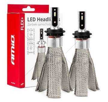 LED žárovky hlavního svícení FLEX+ H7-1 canbus 6000K 12V 24V AMIO-03661