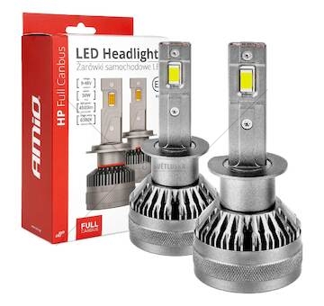 LED žárovky hlavního svícení HP Full Canbus H1 12V 24v 6500k AMIO-03671