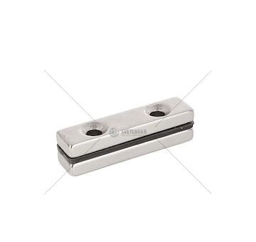 Magnet neodymový s montážními otvory 40x10x4mm, plochý 2ks GEKO