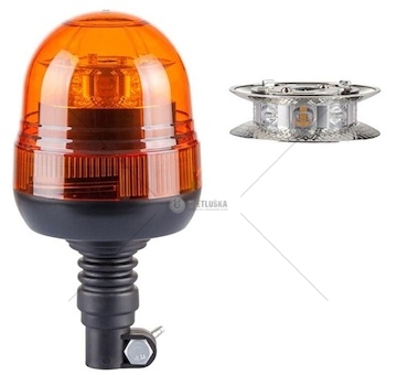Maják oranžový CREE LED 12-24V na tyčku pružné uložení / výška 240mm