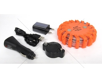 Maják výstražný 12v/24v led magnetický, kulatý, nabíjecí 230v 000726807_A