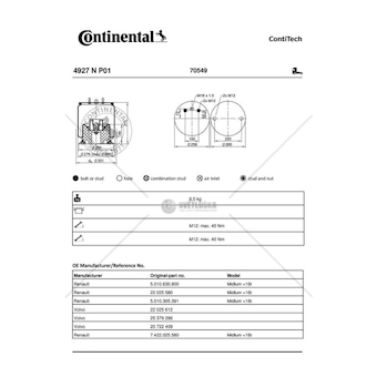 Mech, pneumaticke odpruzeni CONTITEC 4927NP01