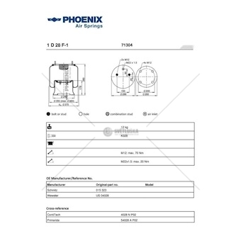 Mech, pneumaticke odpruzeni PHOENIX 1D28F-1