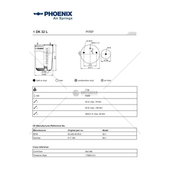 Mech, pneumaticke odpruzeni PHOENIX 1DK32L