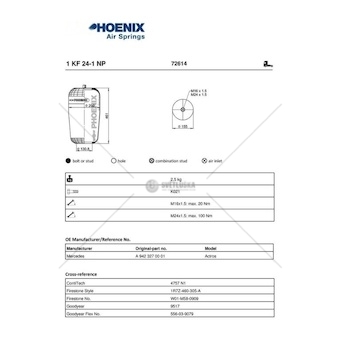 Mech, pneumaticke odpruzeni PHOENIX 1KF24-1NP