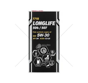 Motorový olej -  5w30 mannol 7715 longlife 504/507 (7715 o.e.m. for vw, audi, skoda) 5l 7715-5