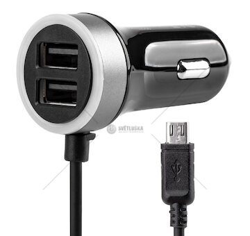 Nabíječka do auta 12/24V Micro + 2x USB 2.4A PCH PRO-01