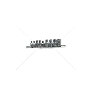 Nástrčné hlavice torx E5-16, 1/4", 3/8", 9ks na liště GEKO
