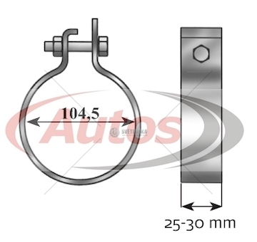 Objímka trubky výfuku al 104,5mm man, mercedes  0039928_A