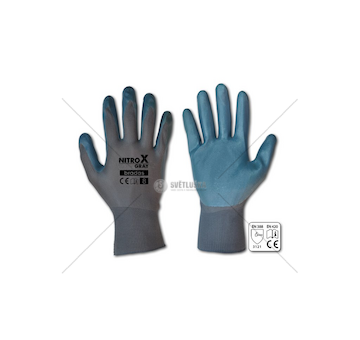 Ochranné rukavice, nitrilové, 10" NITROX GREY