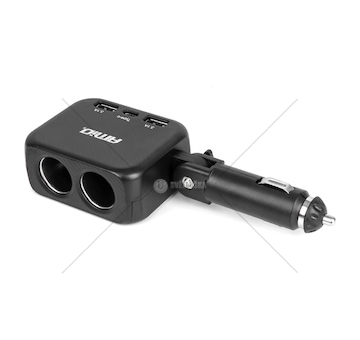 Prodlužovací zásuvka 2x USB-A 1x USB-C 12/24V 100W 180° AMiO-04357