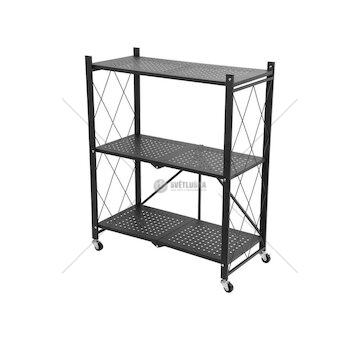 Regál Racks RAW3T, kovový, na kolečkách, 3 police, 870 x 720 x 340 mm, 150 kg