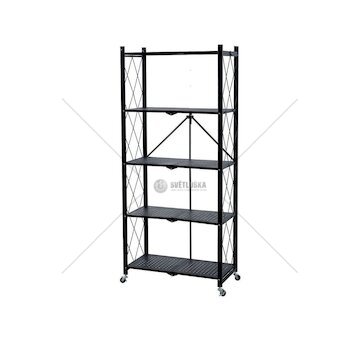 Regál Racks RAW5T, kovový, na kolečkách, 4 police, 1630 x 720 x 340 mm, 250 kg