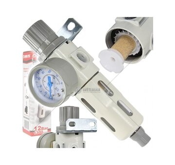 Regulátor tlaku s filtrem a manometrem 3/8" MAR-POL