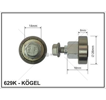 ROLKA POPRZECZKI DACHU KOGEL  629K